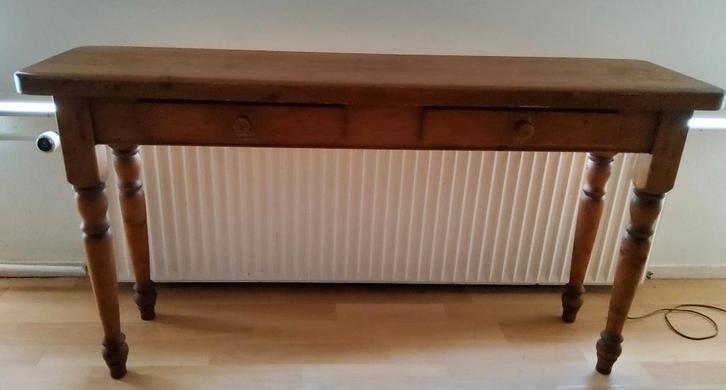 Oud grenen sidetable, Huis en Inrichting, Tafels | Sidetables, Gebruikt, 25 tot 50 cm, 100 tot 150 cm, Rechthoekig, Grenenhout