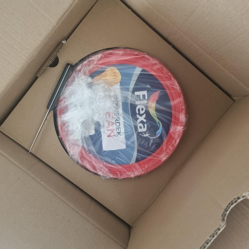 Set 15L Flexa Powerdek Clean Wit - 1x Nieuw (10L) + 1x Half, Ophalen, Wit, Nieuw, Verf