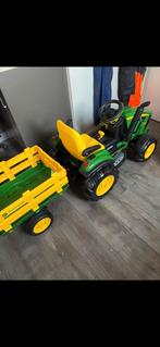 Peg Perego John Deere elektrische tractor met aanhanger, Ophalen, Zo goed als nieuw
