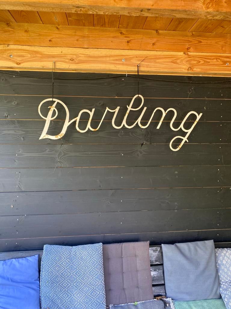 IJzeren letter Darling 123x40 cm, Ophalen, Gebruikt, Overige stijlen, Metaal