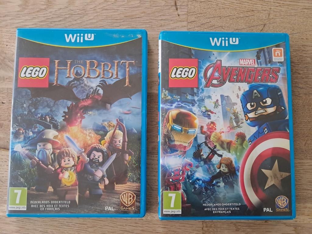 LEGO The Hobbit & LEGO Marvel Avengers Wii U Games, Avontuur en Actie, Gebruikt, 2 spelers, Ophalen of Verzenden