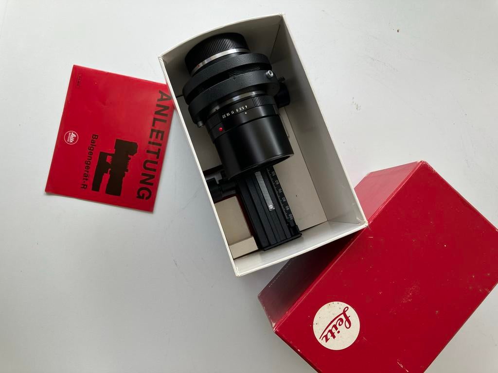 Leica balg R 16860 met Leitz Elmar 4.0/100mm balg lens, Ophalen of Verzenden, Nieuw, Macrolens