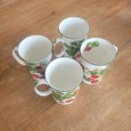 4 Roy Kirkham "Strawberry" mokken, Engels porselein, Ophalen of Verzenden