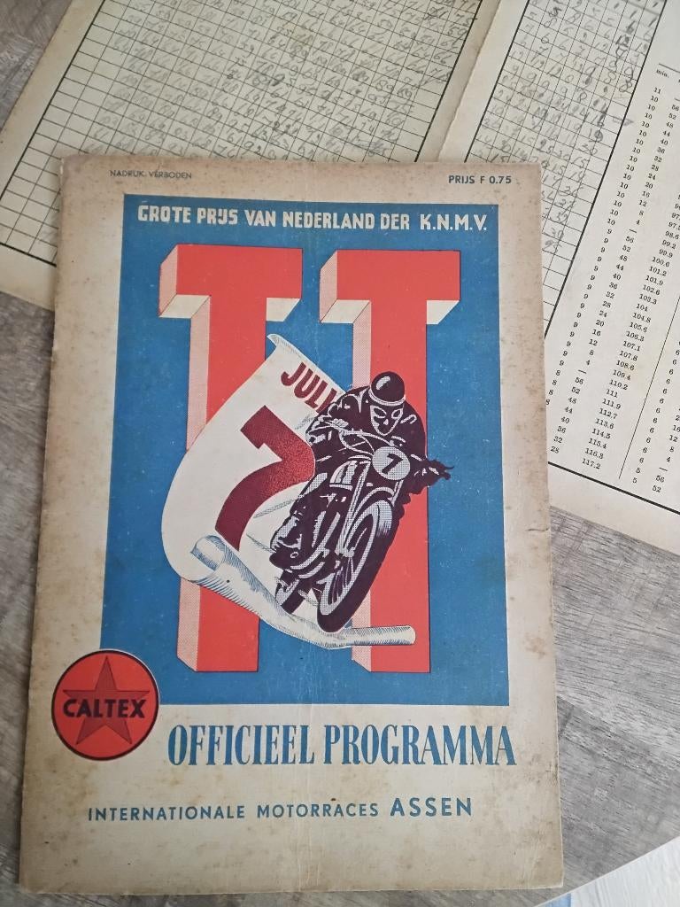 Oud tt assen 1951 programma compleet, Verzamelen, Ophalen of Verzenden, Gebruikt, Motoren