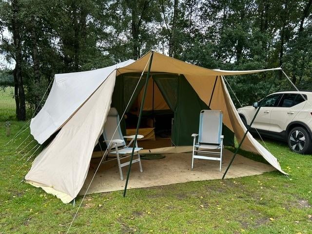 Smitveld Beauvist vouwwagen – beige / groen - 2002 – geremd, Caravans en Kamperen, Vouwwagens, Ophalen, Tot en met 5, Smitveld