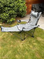 3 Camping Ligstoelen met Voetensteun en Bekerhouder, Caravans en Kamperen, Kampeermeubelen, Ophalen, Zo goed als nieuw, Campingstoel