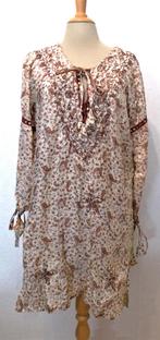 Batik 100% silk jurkje/tuniek van Hippy Chick (Ibiza) L, Kleding | Dames, Verzenden, Zo goed als nieuw, Maat 42/44 (L), Bruin