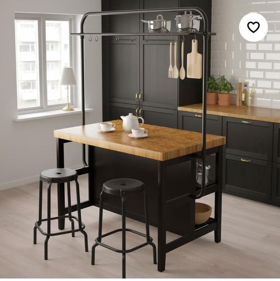 Keukeneiland met rek (Vadholma IKEA), Ophalen, Gebruikt, 100 tot 150 cm, 75 cm of meer