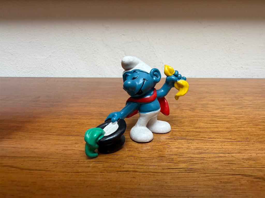 Goochelaar Smurf – zwarte hoed, Verzamelen, Smurfen, Gebruikt, Poppetje, Figuurtje of Knuffel, Overige Smurfen, Ophalen of Verzenden