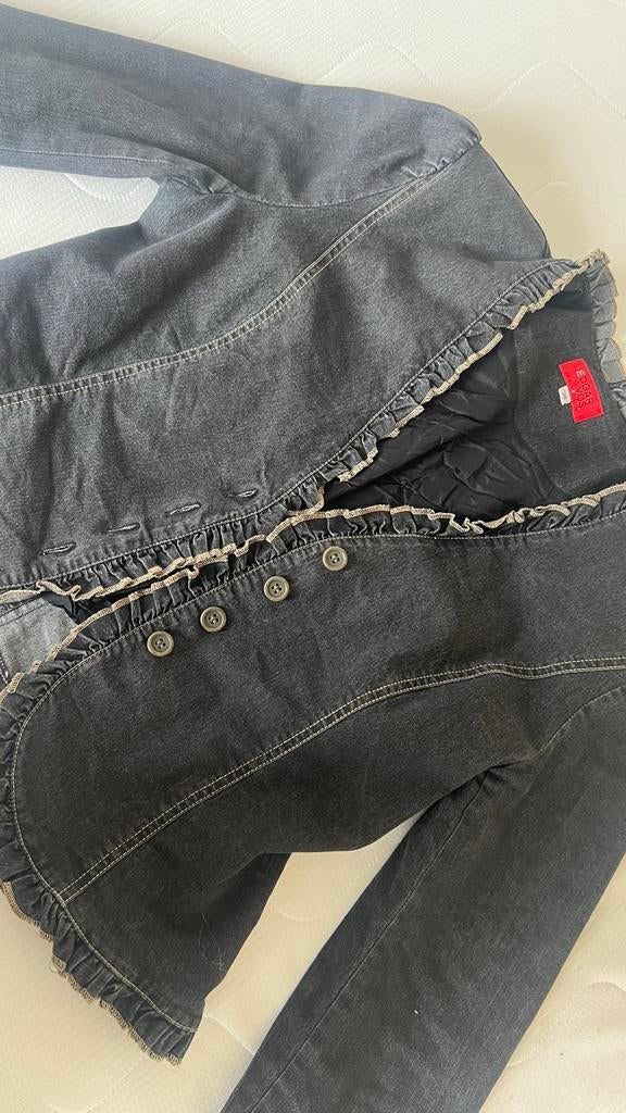 Edgar Vos Boutique Collection spijkerjasje maat 36, Zwart, Ophalen of Verzenden, Zo goed als nieuw, Jasje