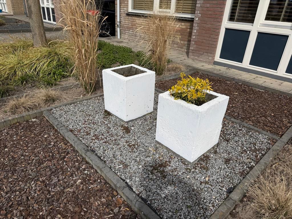 Betonnen plantenbakken, Tuin en Terras, Bloembakken en Plantenbakken, Ophalen, Gebruikt, Minder dan 60 cm, Vierkant