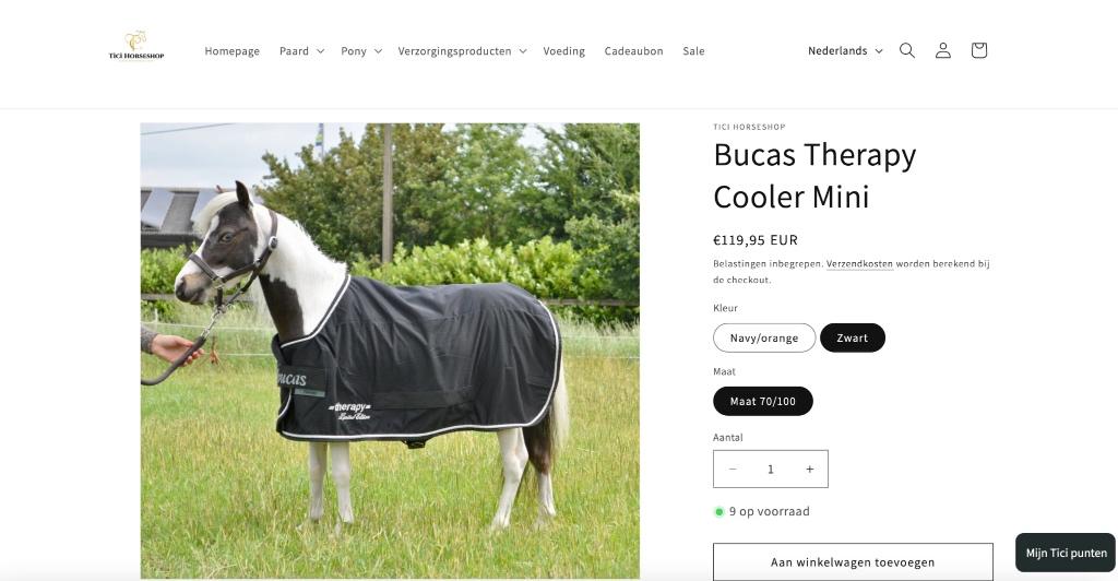Bucas therapie cooler deken maat mini, Bucas, Shetlander/Mini, Ophalen of Verzenden, Zwart