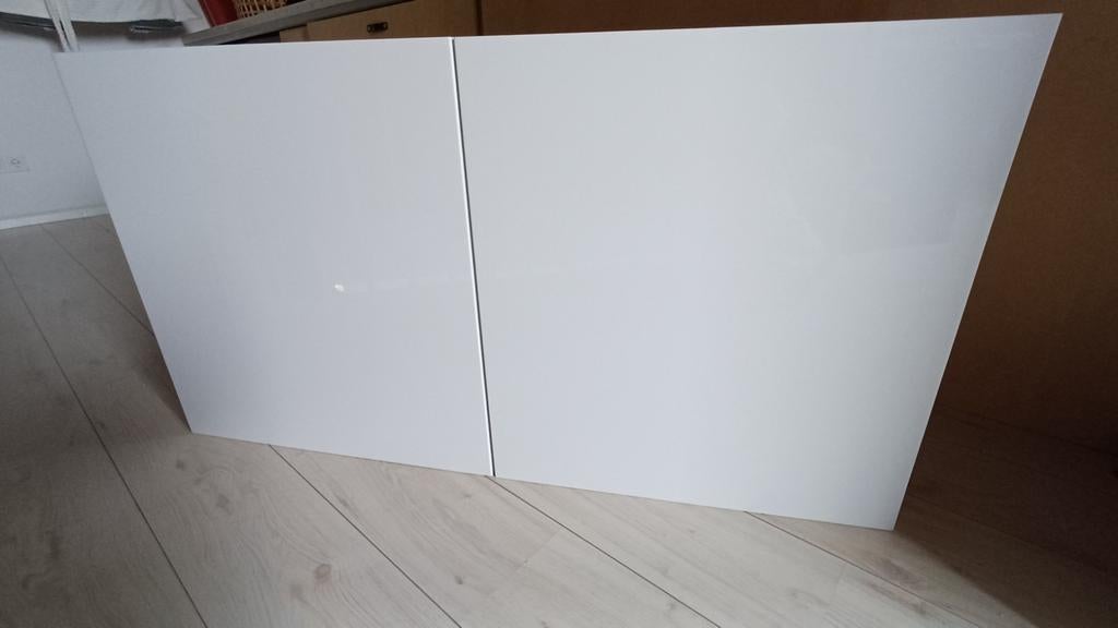 Zgan houten wandkast Besta wit hoogglans / gratis bureaublad, Ophalen, Zo goed als nieuw