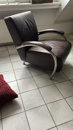 Molinari fauteuil leder bruin, Ophalen, Zo goed als nieuw, 75 tot 100 cm, 50 tot 75 cm
