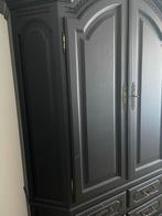 Zwart geverfde tweedelige buffetkast, 1.97m hoog, 1.50m bree, Ophalen, Gebruikt, 150 tot 200 cm, 25 tot 50 cm