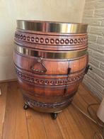 Vintage houten minibar in de vorm van een ton, Ophalen of Verzenden