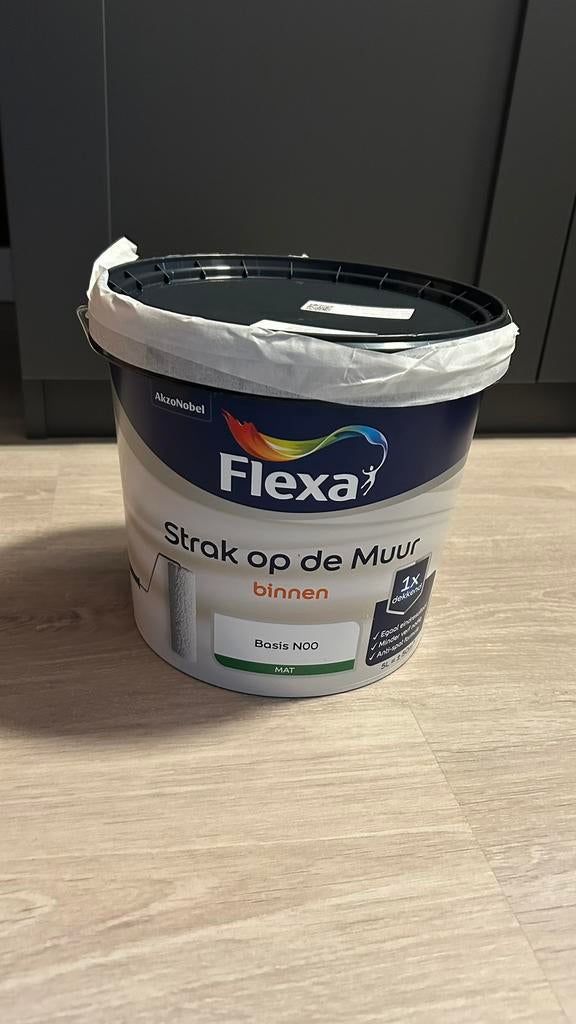 Flexa strak op de muur binnenverf 5L - kleur chetsnut, Ophalen, Bruin, 5 tot 10 liter, Nieuw
