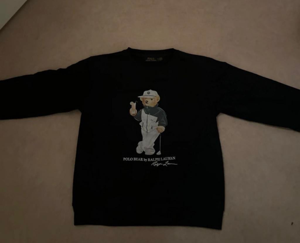 Ralph Lauren trui met Polo Bear, maat S (valt groot), Ophalen of Verzenden, Zo goed als nieuw, Maat 36 (S), Zwart