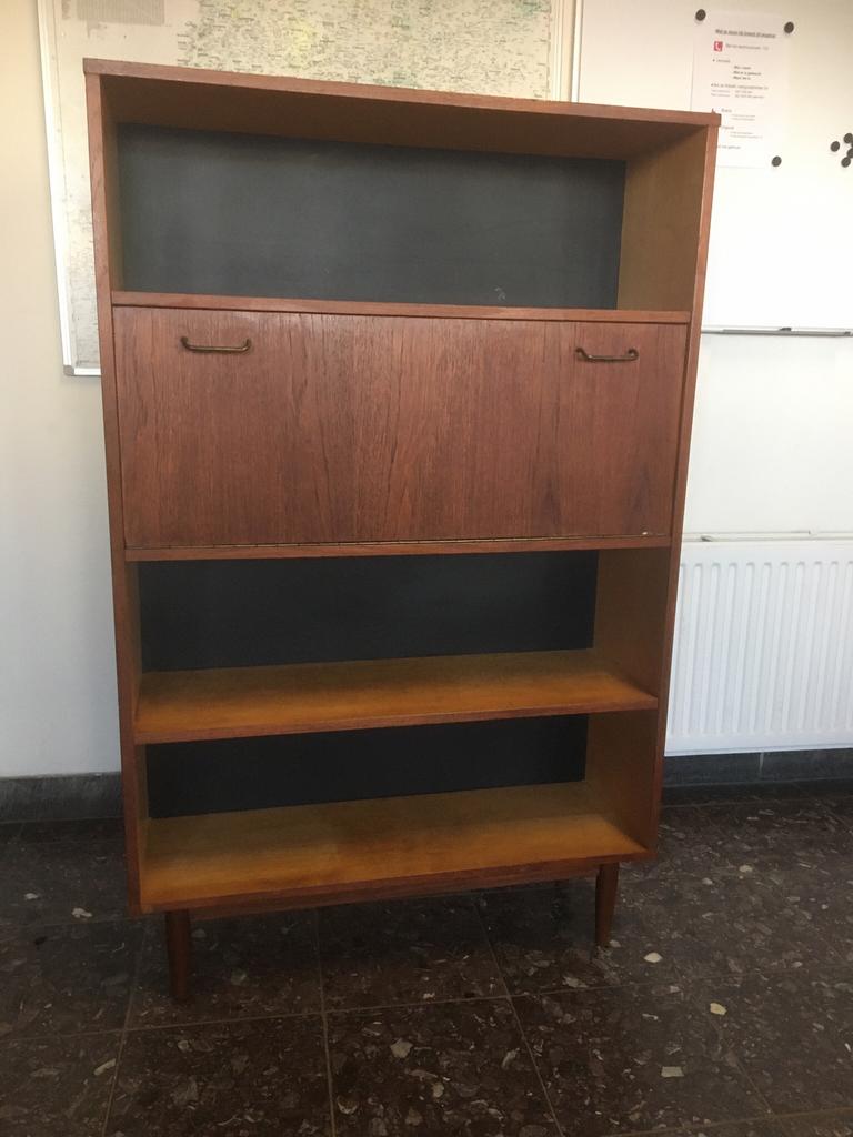 Vintage  teakhouten klepkast., Ophalen of Verzenden, Huis en Inrichting