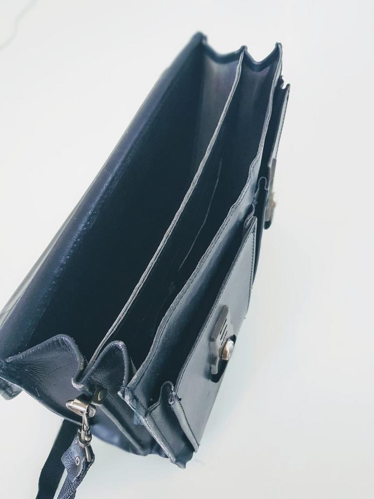 Vintage lederen laptop tas, Ophalen of Verzenden, Aktetas