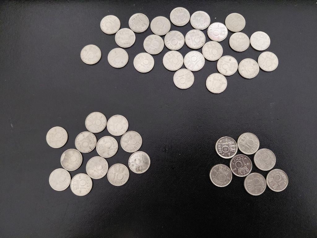 10 cent/ dubbeltje, Juliana, per stuk 1950-1980. 0,50 p.st., Postzegels en Munten, Munten | Nederland, Verzenden, Koningin Juliana