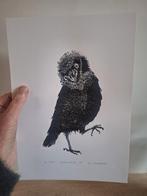 Handgedrukte linosnede 'Kauwtje 13' - Gelimiteerde oplage, Antiek en Kunst, Ophalen of Verzenden