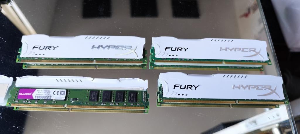 16GB (4x4GB) DDR3 1600MHz CL11 Low Profile RAM HyperX Fury, Computers en Software, RAM geheugen, Ophalen of Verzenden