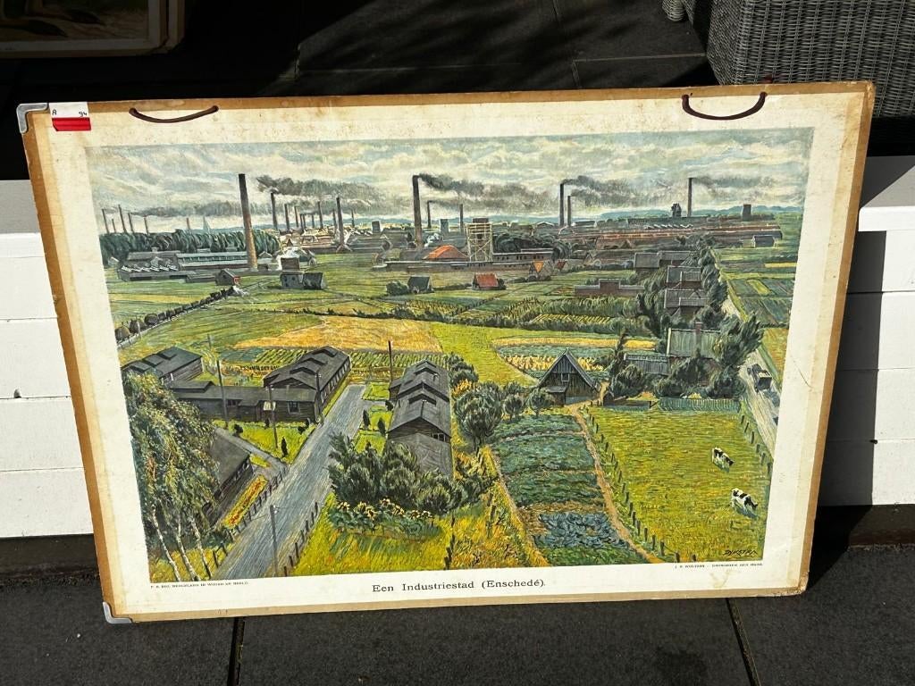 Een industriestad, Enschede, Antiek en Kunst, Ophalen of Verzenden, Stad- en Dorpsgezichten