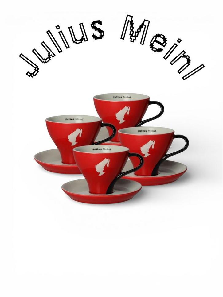 Set van 5 Julius Meinl kopjes met bijpassende schotels, Huis en Inrichting, Keuken | Servies, Zo goed als nieuw, Kop(pen) en/of Schotel(s)