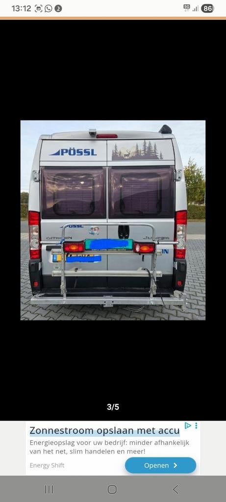 Busbiker fietsendrager  Citroën Peugeot Fiat Ducato, Ophalen, Zo goed als nieuw