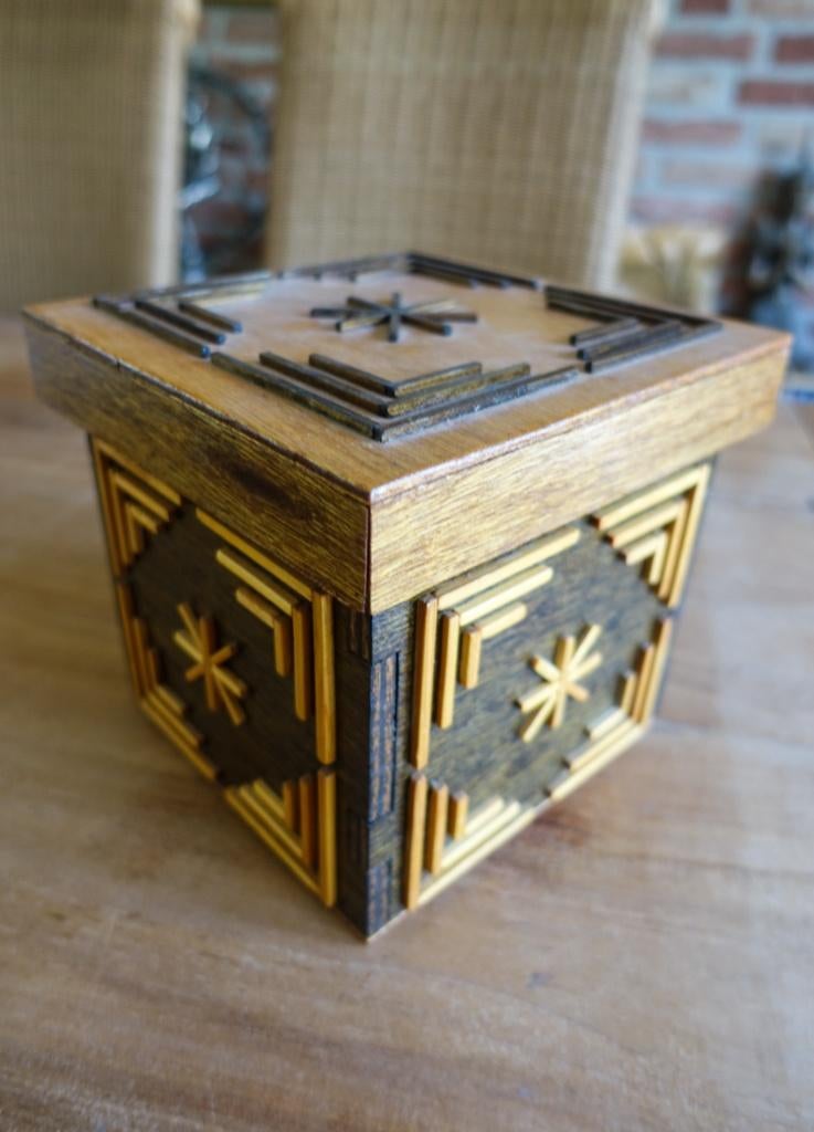 houten folklore sier opberg kist met deksel, Minder dan 50 cm, 50 tot 100 cm, Nieuw, Ophalen of Verzenden