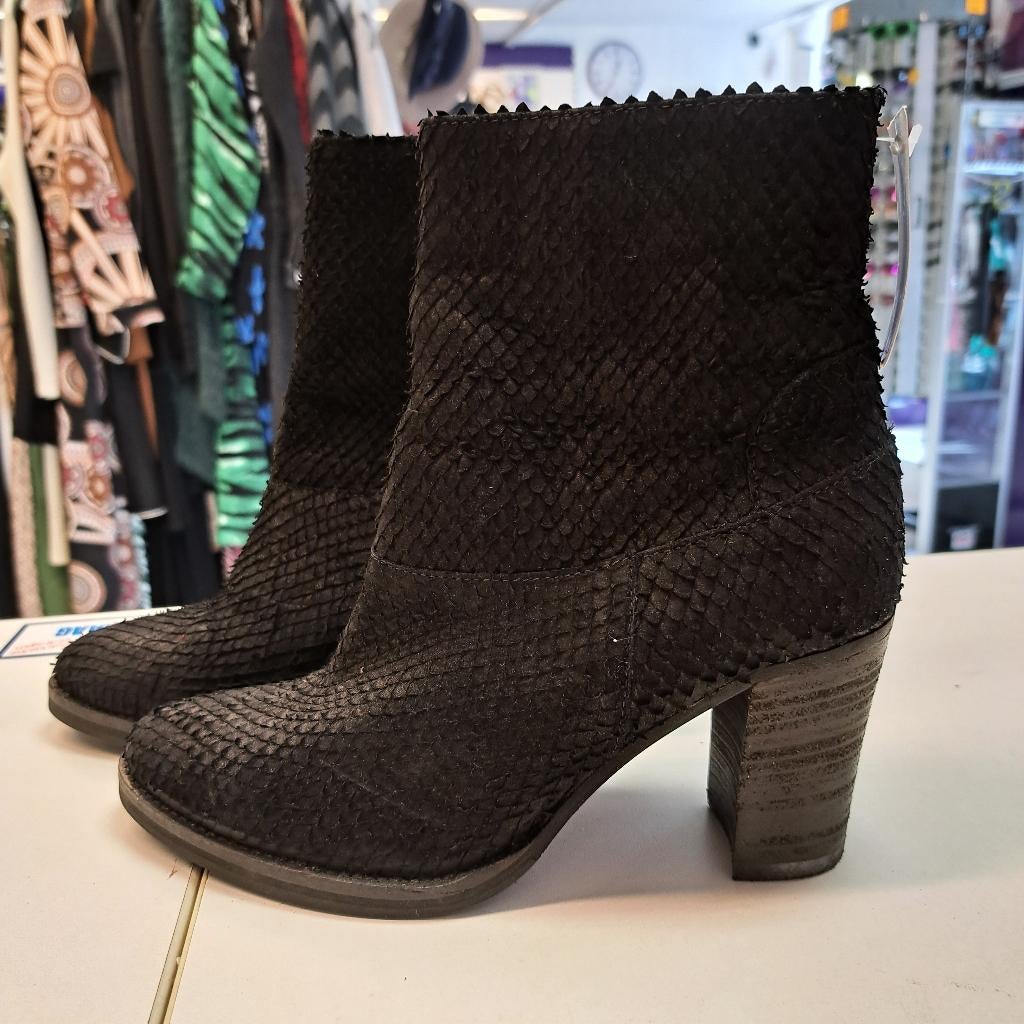 Via Vai zwart enkellaarsje laarzen "schubben" mt 36 44551, Via Vai, ., Zwart, Lage of Enkellaarzen