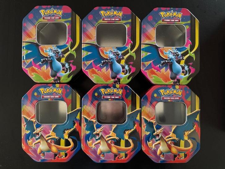 6x lege Charizard Y/X Tins (Incl. originele case doos), Hobby en Vrije tijd, Verzamelkaartspellen | Pokémon, Zo goed als nieuw