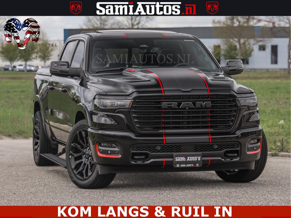 Dodge Ram NIGHT PREMIUM | 426PK | STRIPING | LUCHTVERING | H, Auto's, Automaat, Gebruikt, Met garantie (alle), Zwart