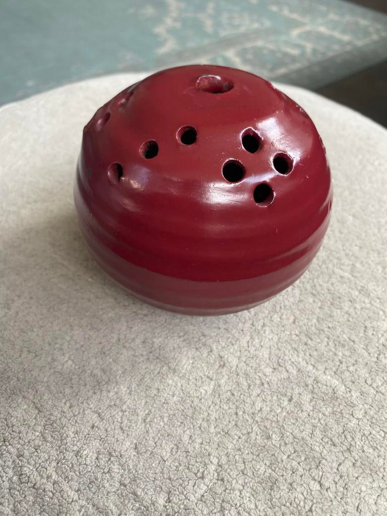 Vintage Jan de Graaf Keramiek Bloemenhouder Rood, Ophalen of Verzenden