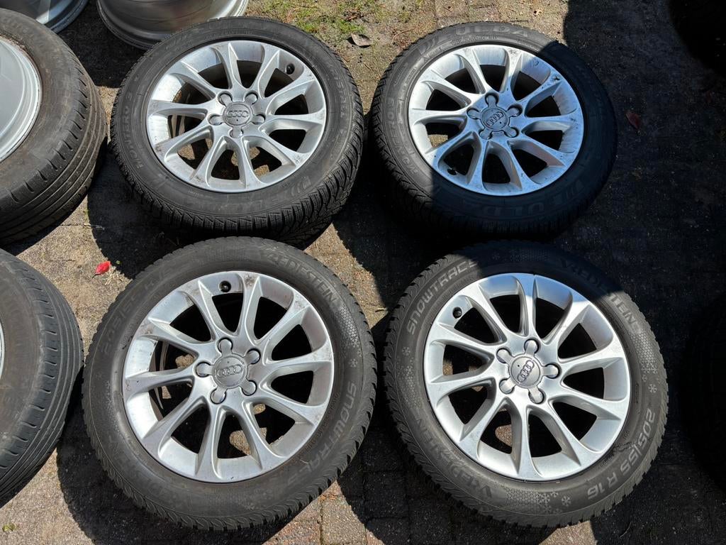 Audi A3 winterset 16inch 5x112, Auto-onderdelen, Banden en Velgen, Velg(en), Winterbanden, 16 inch, 205 mm, Personenwagen, Gebruikt