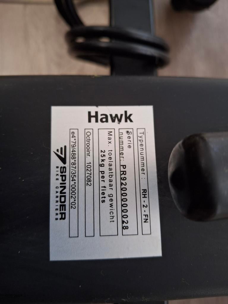 Spinder Hawk fietsendrager voor 2 fietsen, Ophalen, Trekhaakdrager