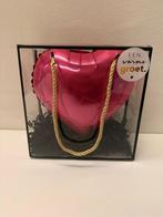 Roze hartjes folieballon in zwart tasje, Ophalen, Zo goed als nieuw