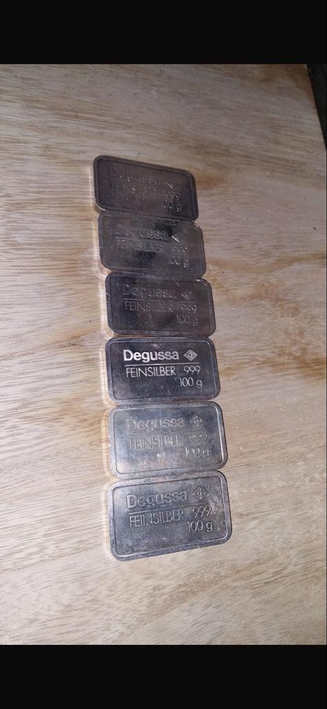 Degussa Feinsilber 999 100g baren, Ophalen, Zilver
