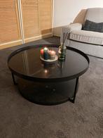 Moderne ronde salontafel met glazen blad, Huis en Inrichting, Tafels | Salontafels, Ophalen, Rond, 50 tot 100 cm, Minder dan 50 cm