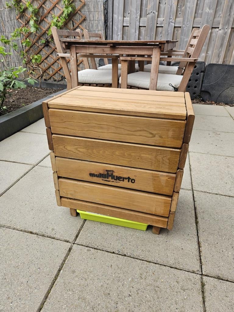 Wormenkrukje met opzetstuk, Ophalen, Compostbak