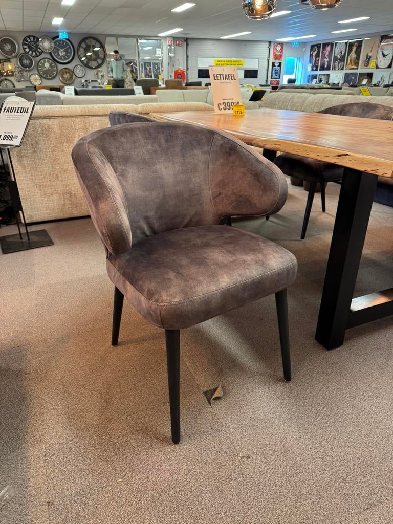 Eetkamerstoel adore antraciet met 50% korting!, Huis en Inrichting, Stoelen, Ophalen, Zo goed als nieuw, Grijs, Vijf, Zes of meer stoelen