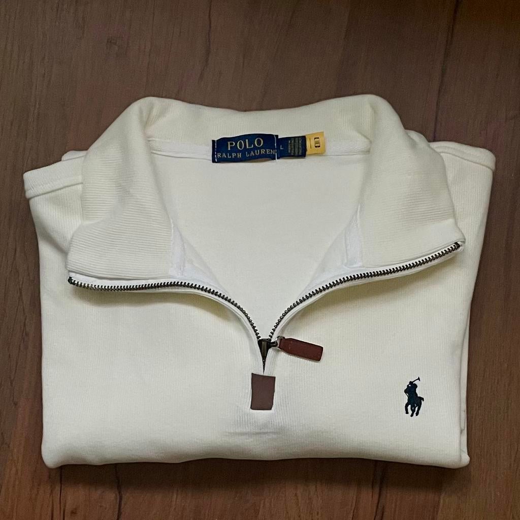 Ralph Lauren quarter zip, Ophalen of Verzenden, Zo goed als nieuw, Maat 48/50 (M), Wit