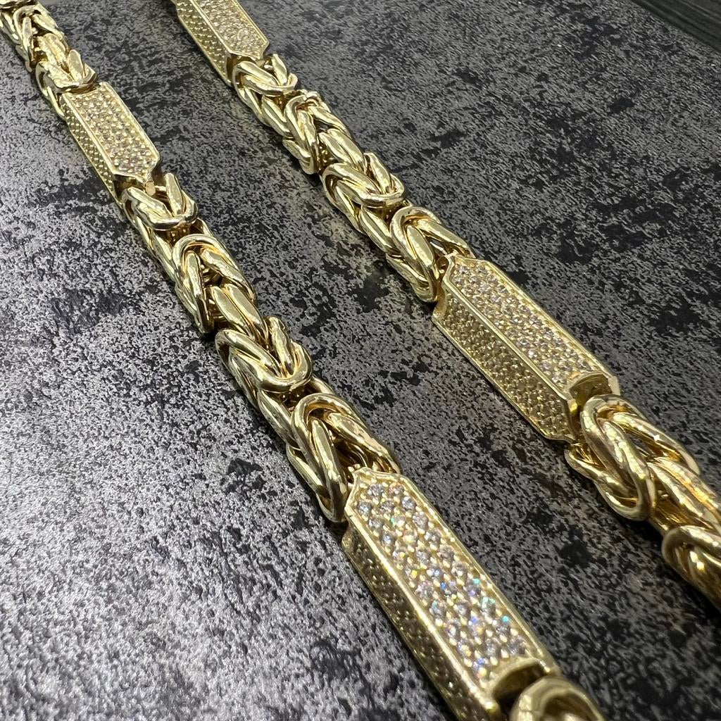 14k gouden koningsketting dik schakel, Sieraden, Tassen en Uiterlijk, Kettingen, Ophalen of Verzenden, Nieuw, Goud