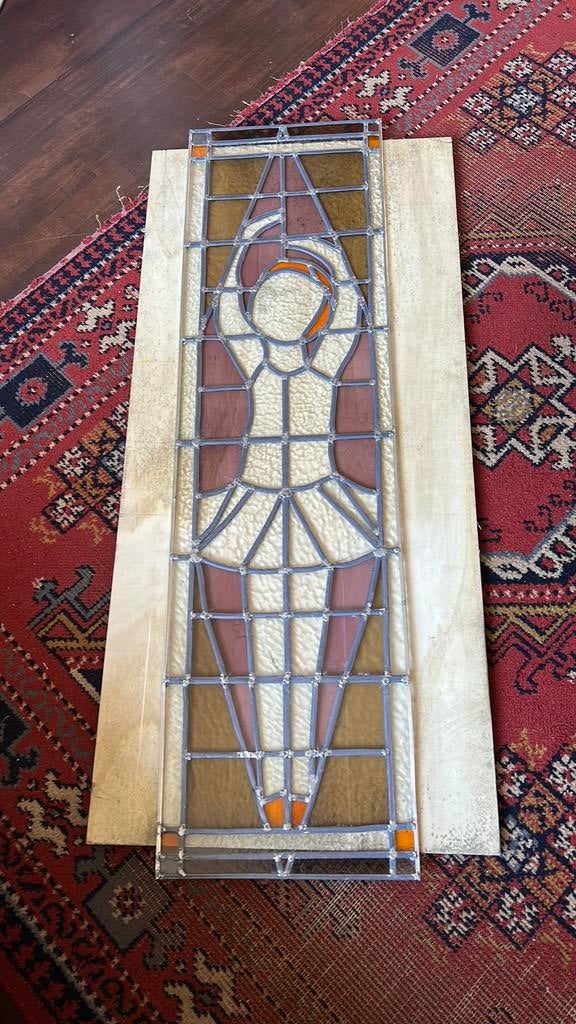 Glas in lood raam ballet/ ballerina., Ophalen, Gebruikt, Minder dan 80 cm, Glas in lood