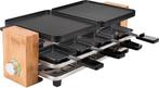 Luxe Gourmet Raclette met Grillplaat en Bamboe Design, Witgoed en Apparatuur, Gourmetstellen, Ophalen of Verzenden, Nieuw, 8 personen of meer