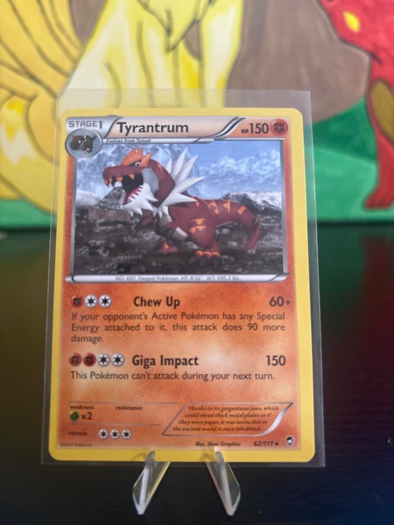 Furious Fist - Pokémon Kaart Tyrantrum 62/111 XY, Ophalen of Verzenden, Zo goed als nieuw, Losse kaart