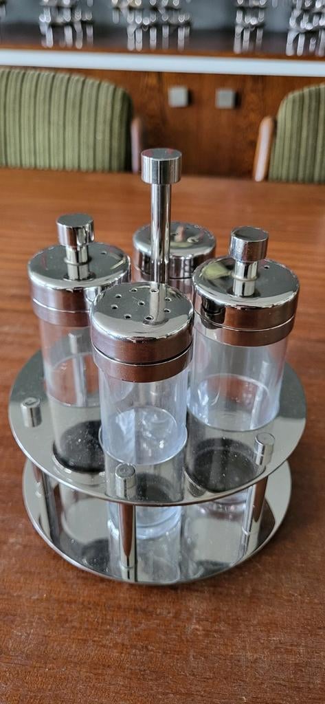 Keltum by Jan des Bouvrie kruidenrek met 4 potjes, Zilver, Ophalen of Verzenden, Metaal, Overige merken