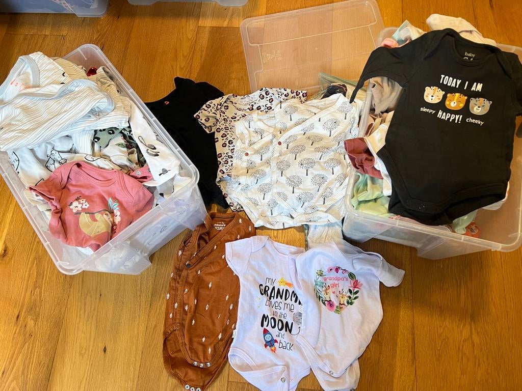 Grote partij rompertjes maat 50 en groter, Ophalen of Verzenden, Zo goed als nieuw, Jongetje of Meisje