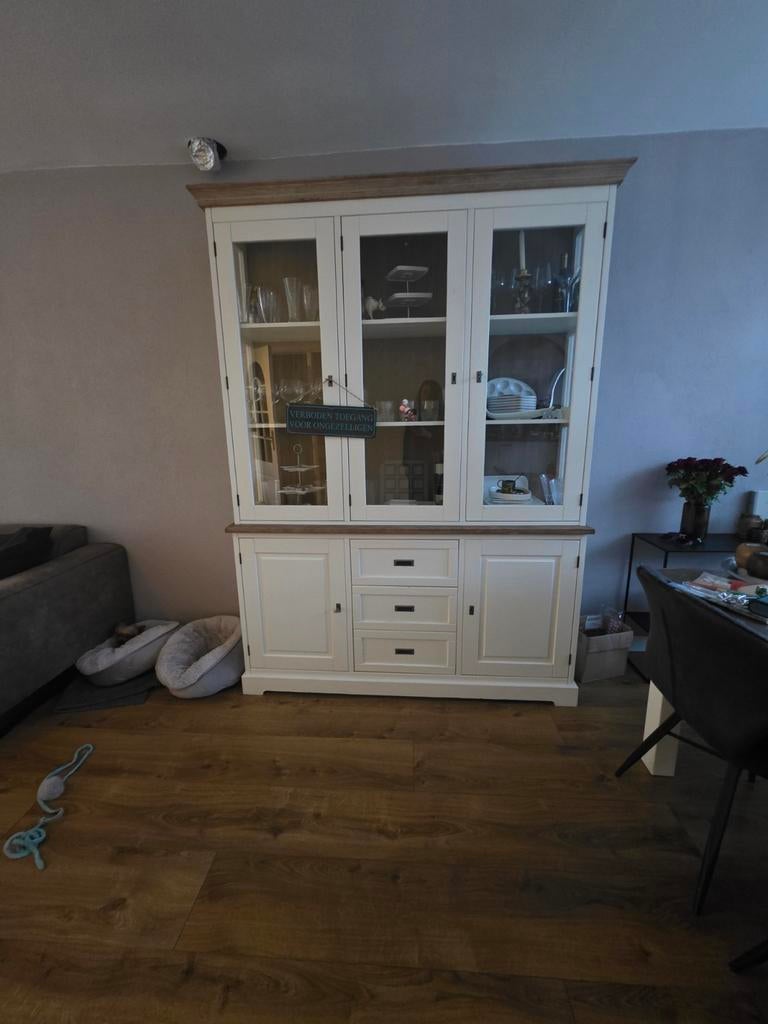Dressoir / vitrinekast – 160 cm – 2-delig (los te gebruiken), Huis en Inrichting, Kasten | Buffetkasten, 200 cm of meer, 150 tot 200 cm